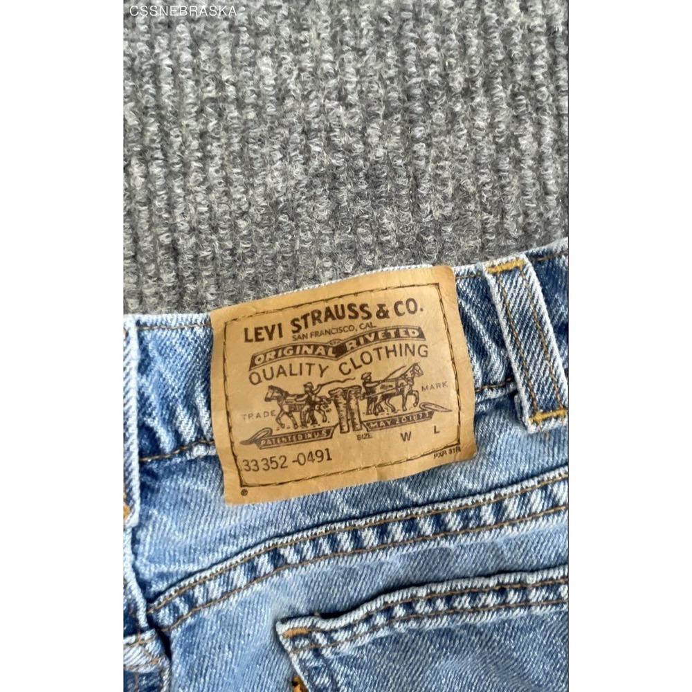 Vintage 90s Levi's Boys Light Wash Blue Denim Regular Fit 352 Shorts Size 12 - Picture 4 of 8